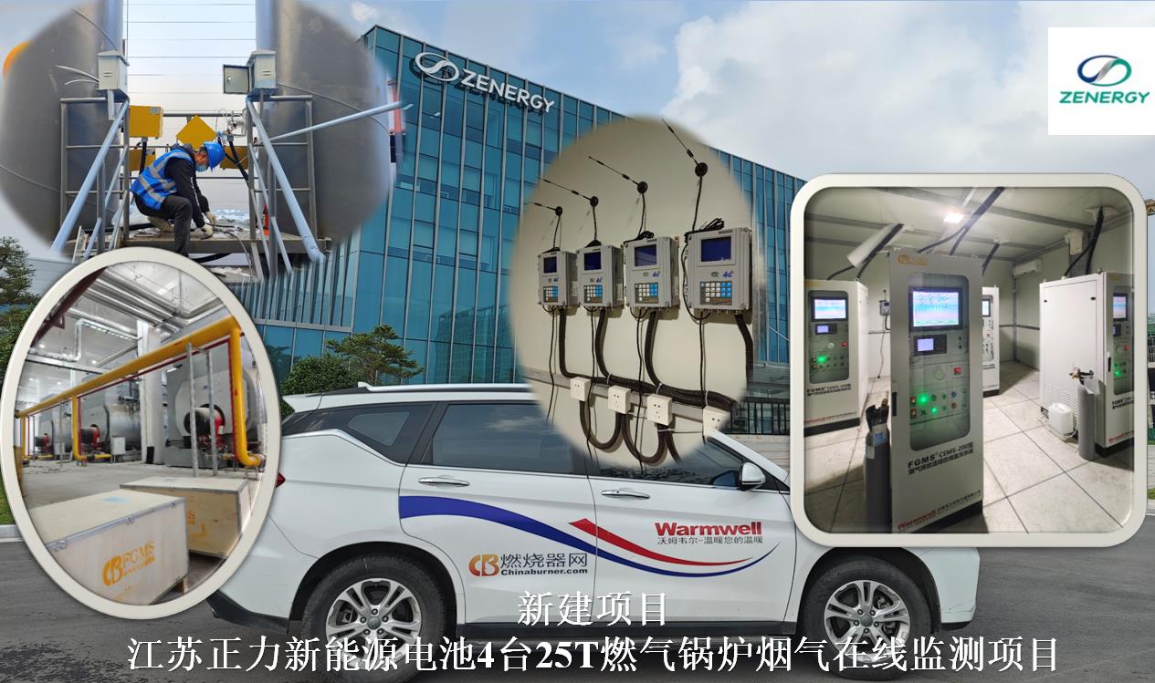 江蘇正力新能源電池4臺25T燃?xì)忮仩t煙氣在線監(jiān)測項目